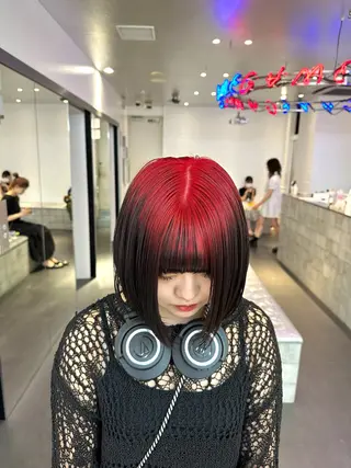 セミロング カラー 💫色落ちまで可愛い ブリーチ💫ユウゴのヘアスタイル