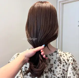 セミロング カラー 前髪カット/韓国/ モモカ🎀のヘアスタイル