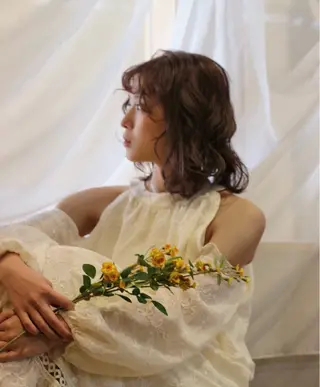 ミディアム パーマ 西山 幸奈のヘアスタイル