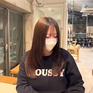 セミロング カラー Over hair_ misakiのヘアスタイル