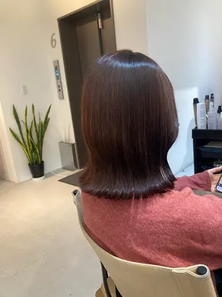 ミディアム ✨色持ちの良い艶 カラー✨蟹江真世のヘアスタイル
