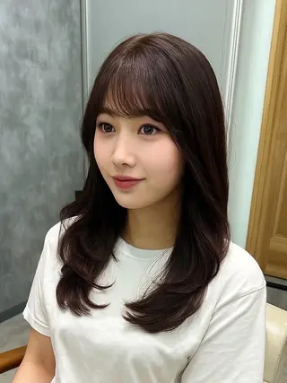 セミロング ✨レイヤーカット✨ 顔まわり✂️鎌倉楓麻のヘアスタイル