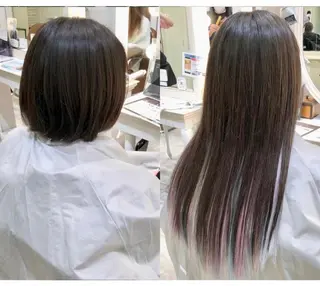 ショート ミユ🎀長さ出し 🎨デザインカラーのヘアスタイル