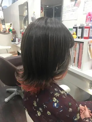 ミディアム カラー 岩谷/ブリーチ 🪽透明感カラーのヘアスタイル