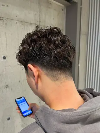 パーマ メンズ ボブ×艶カラー 特化・リクト💥のヘアスタイル