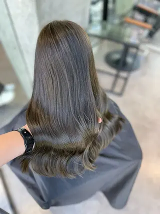 セミロング カラー 髪質改善/堀江 ケアカラーtoshiのヘアスタイル