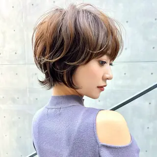 ショート カラー ヘアアレンジ ⭐️銀座/ショート/ 艶カラー/りょうがのヘアスタイル