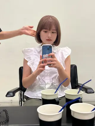 カラー 💖ブリーチなし透明 感💖ASAHIのヘアスタイル
