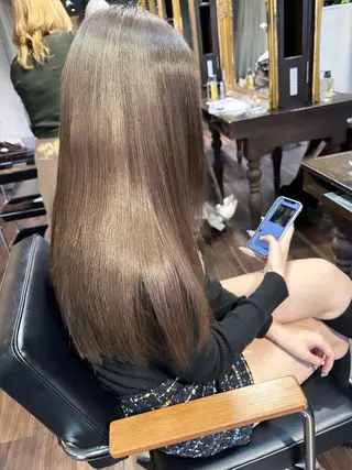 ロング カラー ヘアアレンジ 髪質改善/レイヤー 縮毛矯正/ケラチン耀のヘアスタイル