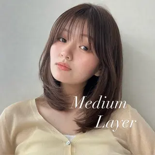 ミディアム カラー 前髪/似合わせカット COA こも.のヘアスタイル