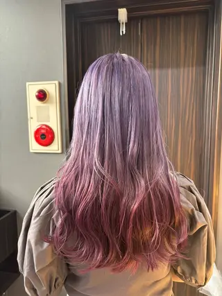 ロング ブリーチなしWカラー ヘアセット菜希のヘアスタイル