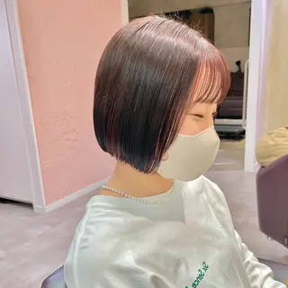 ミディアム カラー ショート/ボブ/ 透明感カラー/ほのかのヘアスタイル