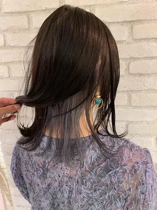 ミディアム カラー パーマ ヘアアレンジ レイヤー＆カラー 人気美容師倉崎涼のヘアスタイル