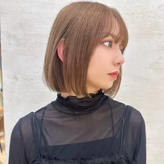 ミディアム 艶カラー/ボブ /似合わせ/田口愛那のヘアスタイル