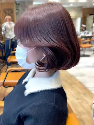 ミディアム カラー パーマ ヘアアレンジ 骨格別小顔カット/ 顔周りカット/金井のヘアスタイル