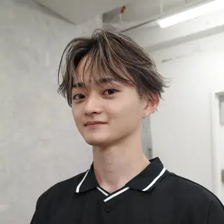 カラー メンズ メンズハイライト／ メンズブリーチカラーのヘアスタイル