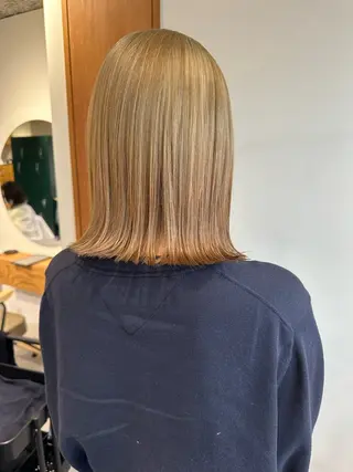 ミディアム ボブ/ショート/ 縮毛矯正/岸本恭明のヘアスタイル