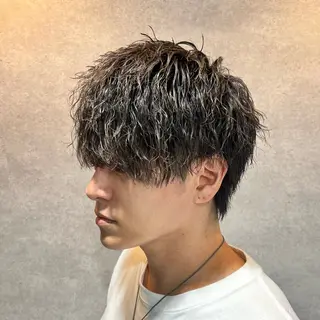 ショート カラー パーマ ヘアアレンジ メンズ 仕上がり満足度No. 1🔥BLUCK🔥のヘアスタイル