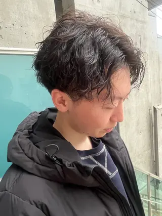 ミディアム カラー パーマ メンズ 久木原 ゆりのヘアスタイル