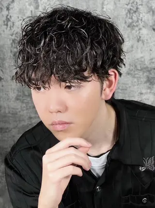 ミディアム パーマ ヘアアレンジ メンズ ⚡️メンズ特化⚡️ 倉林 隼大のヘアスタイル