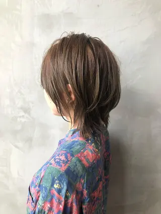 ショート カラー パーマ ヘアアレンジ 顔周りカット・相談 レイヤーも◎しずくのヘアスタイル