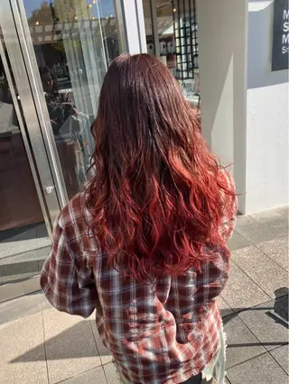 ロング カラー ⭐️韓国ブリーチ 顔周りカット⭐️のヘアスタイル