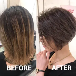 ショート カラー ヘアアレンジ 縮毛矯正 髪質改善寺坂雄飛💐のヘアスタイル