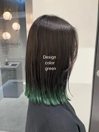 ミディアム カラー RINA🧤 デザインとボブのヘアスタイル