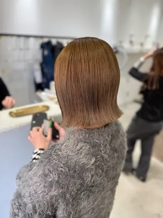 ショート カラー ボブ/美髪矯正 /佐藤　奈巳のヘアスタイル