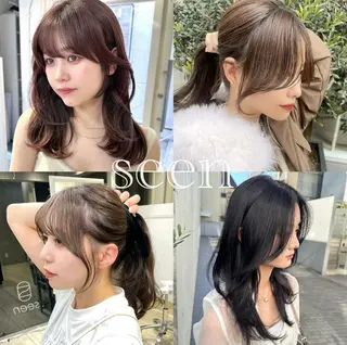 セミロング カラー mai ハイトーン🌠派手髪のヘアスタイル