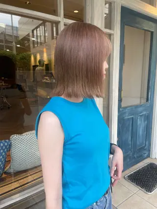 ミディアム カラー 🙃 透明感カラー/ボブのヘアスタイル