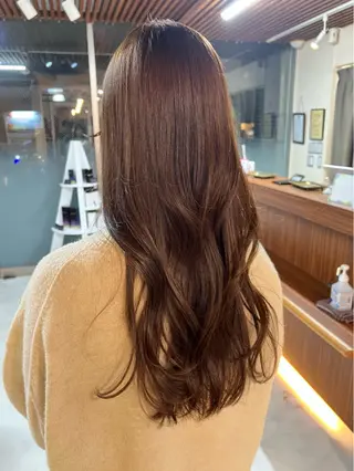 ロング カラー ルーツ/ デザイン/ ハイトーン/おこのぎのヘアスタイル