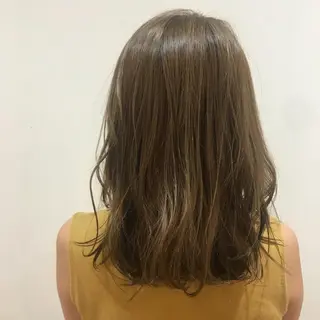 セミロング カラー 愛されヘア/ 暖色カラー/まいこのヘアスタイル