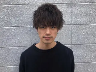 ショート カラー パーマ メンズ ニュアンスパーマ/ レイヤー/茶屋町のヘアスタイル