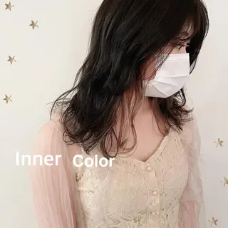 ミディアム カラー 市川 千夏のヘアスタイル