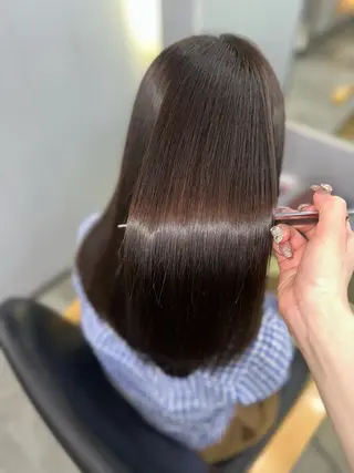 セミロング 髪質改善🩵縮毛矯正 代々木/木下のヘアスタイル