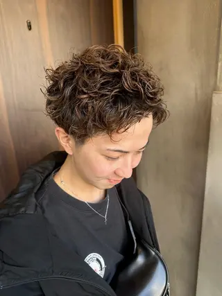 ショート パーマ メンズ 髪質改善|縮毛矯正 ◎店長◎Keitaのヘアスタイル