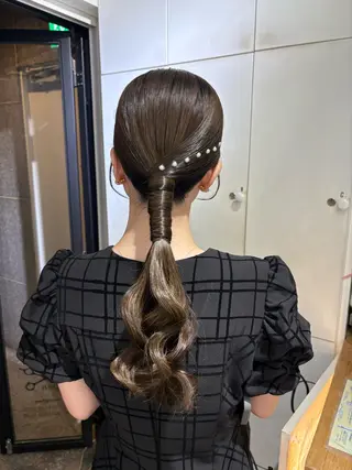 ロング カラー ヘアアレンジ 梅田/透明感カラー 🤍narumiのヘアスタイル