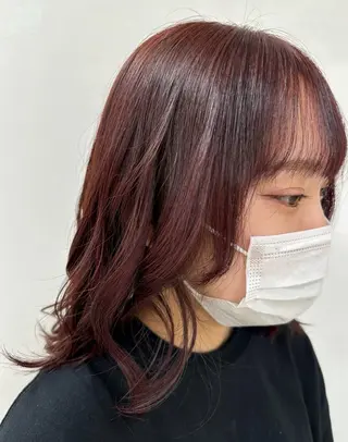 セミロング カラー 艶髪 黄金比みくのヘアスタイル