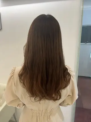 ロング コテ巻き風パーマ 藤澤　知彌のヘアスタイル