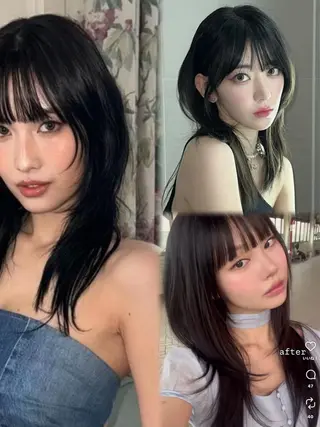 ロング まつげ兼任しもさこ 🌟レイヤー得意のヘアスタイル