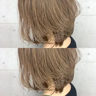 ミディアム カラー 韓国レイヤーカット/ ダブルカラーのヘアスタイル