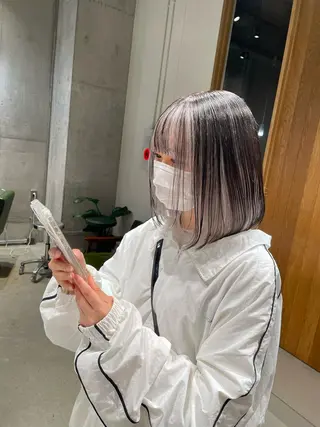 セミロング カラー 名古屋ハイトーン/ 🐶ブリーチ専門店のヘアスタイル