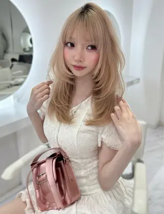 セミロング カラー 上野/韓国hair 🤍MOEKA🤍のヘアスタイル