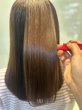 セミロング パーマ 縮毛矯正/髪質改善/ 艶髪ササキナツミのヘアスタイル