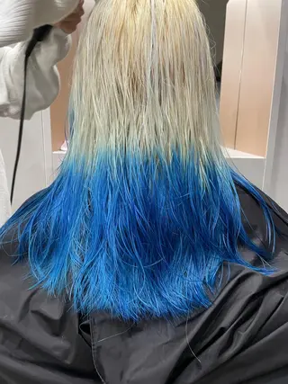 セミロング カラー 吉田一輝 外国人パーマのヘアスタイル