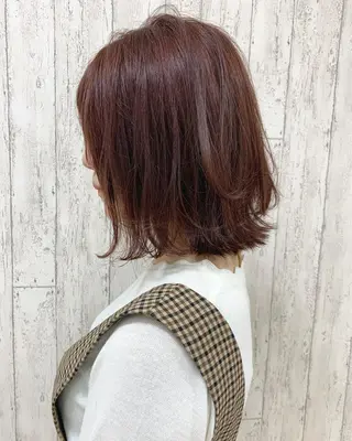 ミディアム カラー 立川 奈那子のヘアスタイル
