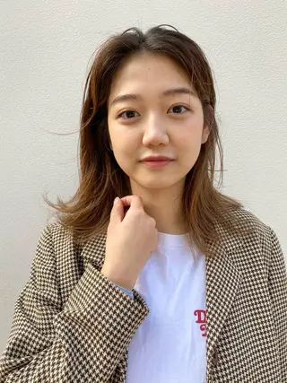 ミディアム 森貴裕/ベージュ/ パーマ/オリーブのヘアスタイル