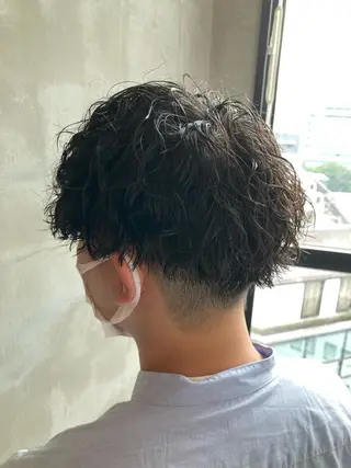 ショート カラー パーマ メンズ 波巻きスパイラルパー マ/シャドウパーマ駿のヘアスタイル