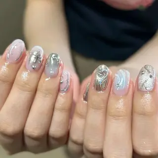 ネイル パラあり！フィルイン 美フォルムのネイルデザイン
